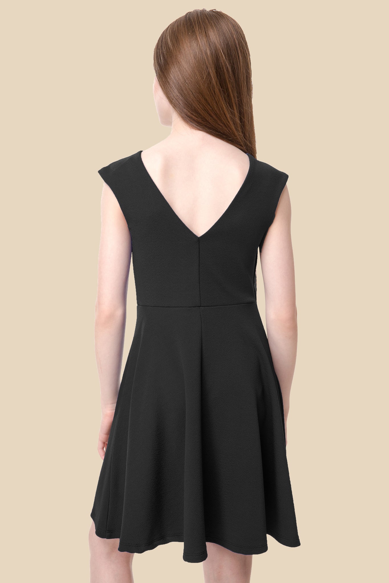 fit and flare black dress
